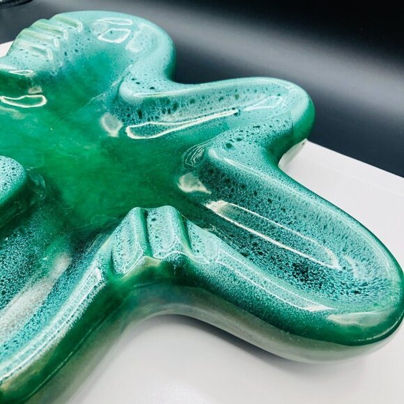 Beauceware Oversized Kelly Green Amoeba Ceramic Ashtray, Beauce Pottery #809 - Picture 4 of 14